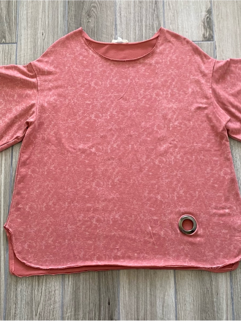 easel Mineral-Wash Coral Short Sleeve Tee